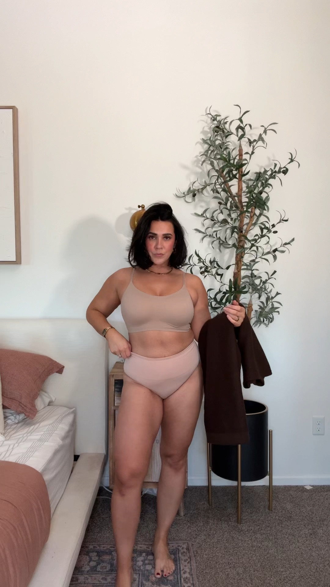 Thanksgiving outfit idea for a midsize thick tummy Apple shape mama! This dress is so good. Length is perfect - hits middle of my knees at 5’4 and I even have longer legs. It’s stretchy and soft and comes in other colors. I for a size L but could even do a M. I belted it to shorten it here. 

Boots: wide calf 
Bra: L (code ninafs15)
Undies: L (code ninaxspanx) 
Jacket: L (both) #LTKHoliday 

#LTKMidsize #LTKSeasonal