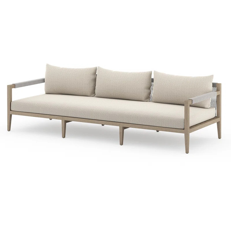 Cremont 93'' Teak Outdoor Patio Sofa | Wayfair North America