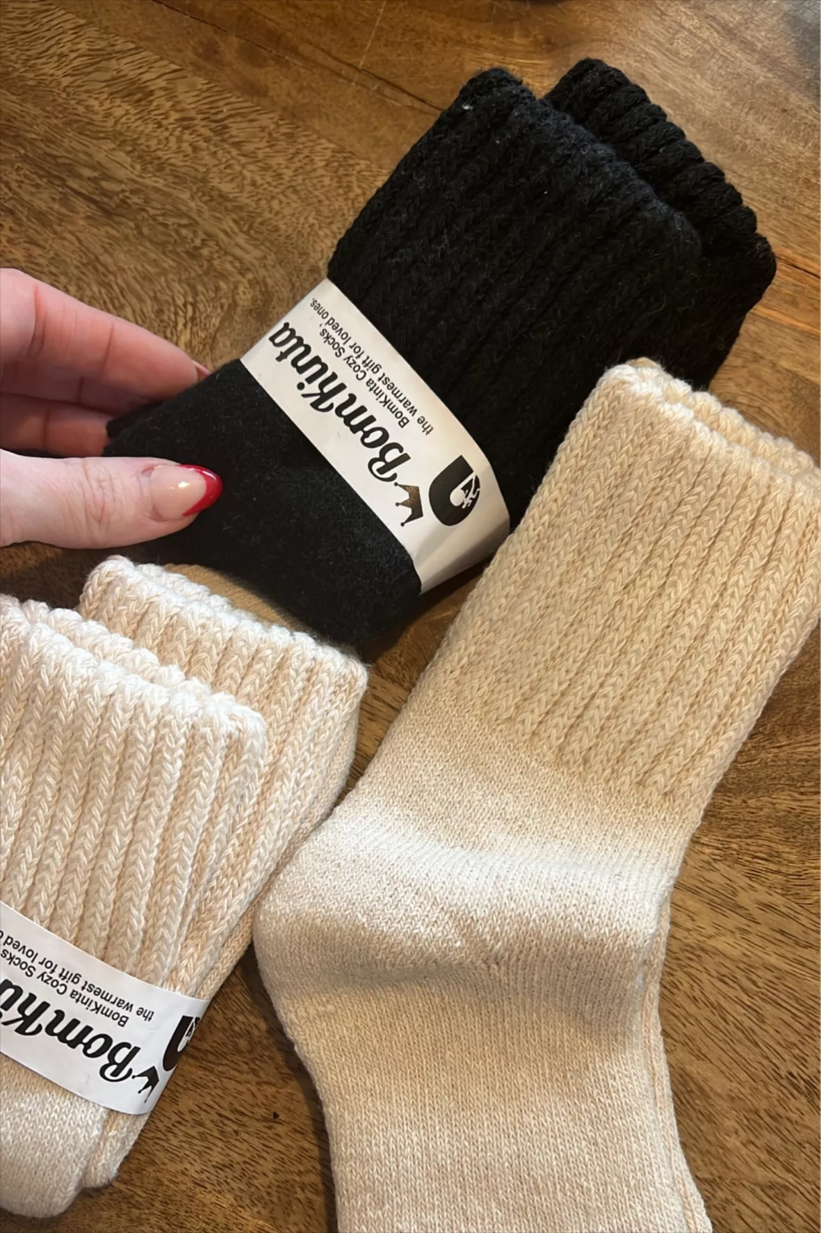 BomKinta Boot Socks for Men - Solid Winter Socks Thick Warm Work Socks Size  7-12
