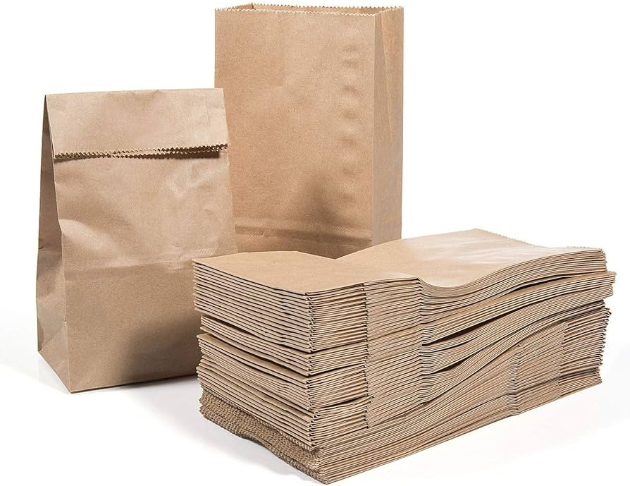 50Pcs Kraft Paper Bread Bags, 9.4x5x3 inches Unbleached Biodegradable Paper Sandwich Bag Bulk, Br... | Amazon (CA)