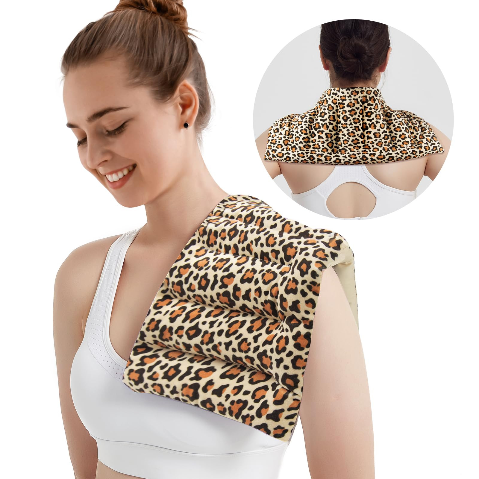 Microwave Heating Pad for Pain Relief, 8 x 16 Microwavable Moist Heat Pads for Neck, Shoulder, Ba... | Amazon (US)