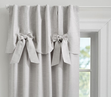 Evelyn Linen Blend Bow Valance Blackout Curtain