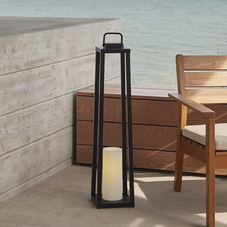 Redvale Battery Powered LED Outdoor Lantern with Electric Candle | Wayfair North America