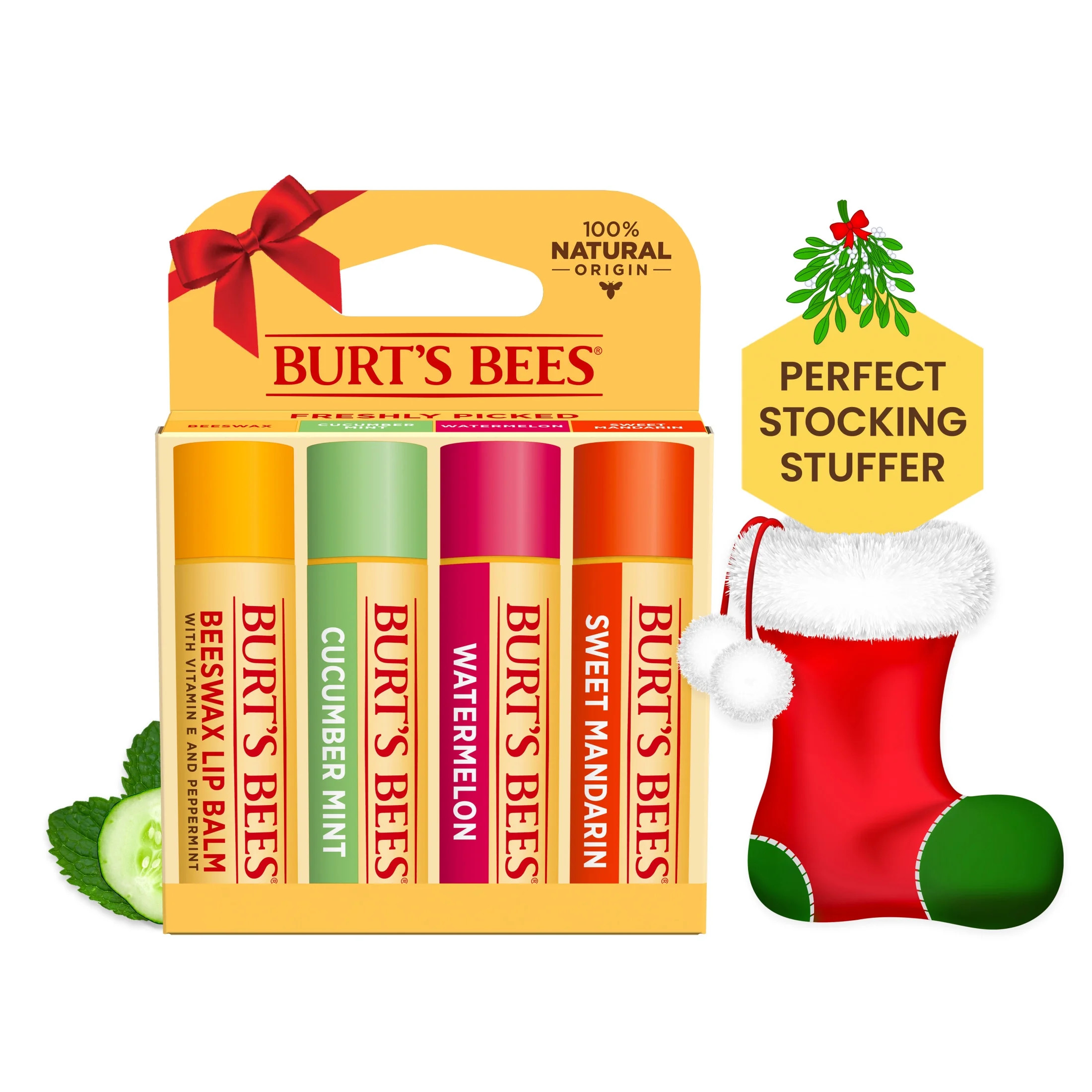 Burt's Bees Lip Balm Pack, 4 ct, 0.15 oz. | Walmart (US)