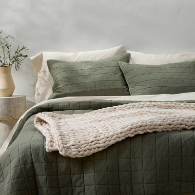 50"x70" 12lbs Solid Knit Weighted Blanket Natural - Casaluna™ | Target