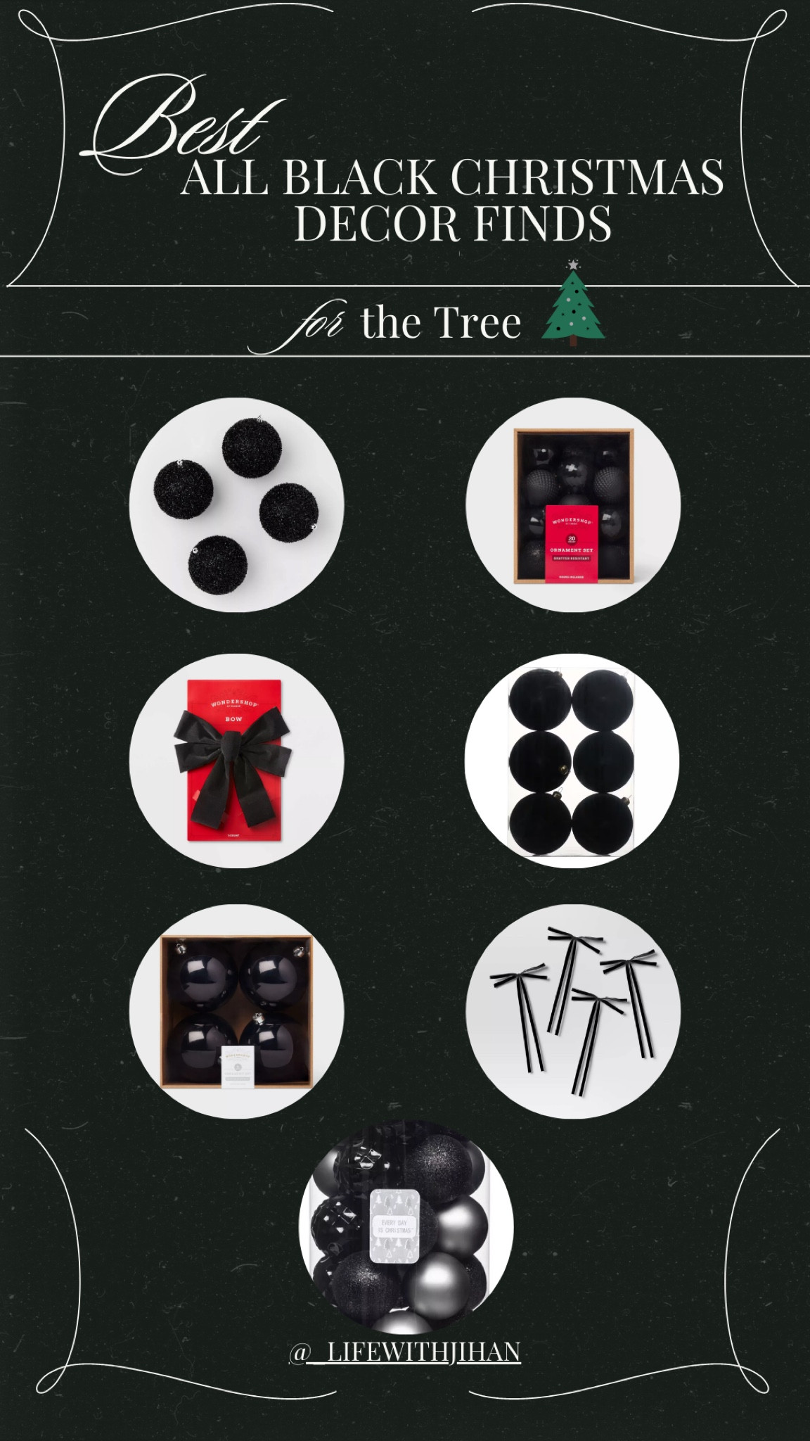 Where everything on my all black Christmas tree is from (Target & Michael’s). Crazy enough it’s not even a lot of things, which keeps costs low😍. I couldn’t find my exact tree from Michaels but the one I linked is a similar one. 

Now go get your Christmas tree decor!🎄🖤

#LTKSeasonal #LTKHoliday #LTKHome