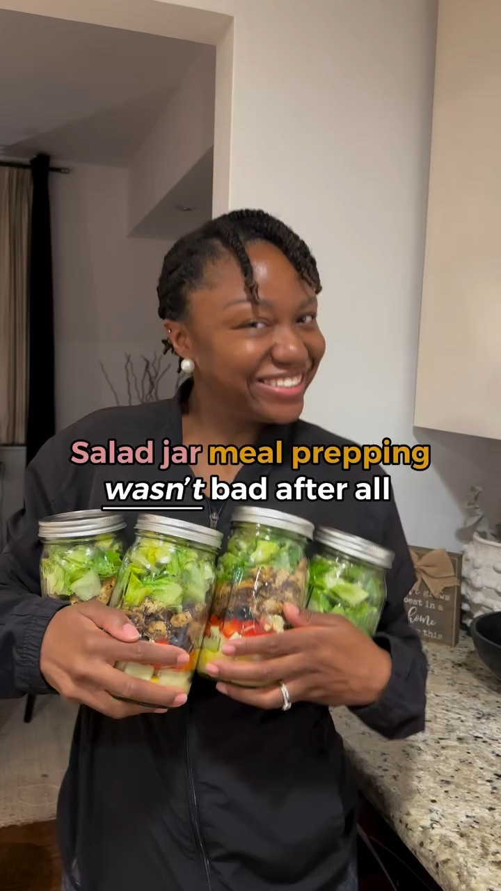 My Salad Jar Recipe ⤵️

I’ve always wanted to meal prep using mason jars, and with keeping my body a temple, I refuse to make excuses like “I didn’t have food ready so I stopped at Moe’s.”

Now, salads are not the only thing I’ll be using these mason jars for, but baby, this salad jar meal prep is giving!

Cobb Salad Jar Recipe for four 32 oz Wide Mouth Mason Jars:

✨ Italian dressing: 2 tablespoons per jar (Feel free to use your favorite dressing!)
✨ Corn: ¼ cup per jar
✨ Cucumber: 1, sliced and divided between jars
✨ Bell Pepper: 1, chopped and divided between jars
✨ Black Olives: ¼ cup sliced per jar
✨ Eggs: 2, hard-boiled and quartered, divided between jars
✨ Grilled Chicken: 2 oz per jar (I used two chicken breasts, seasoned to taste)
✨ Iceberg Lettuce: 2 cups chopped per jar
✨ Hemp Seeds: 1 teaspoon per jar

Enjoy!

#LTKFitness #LTKHome #LTKActive