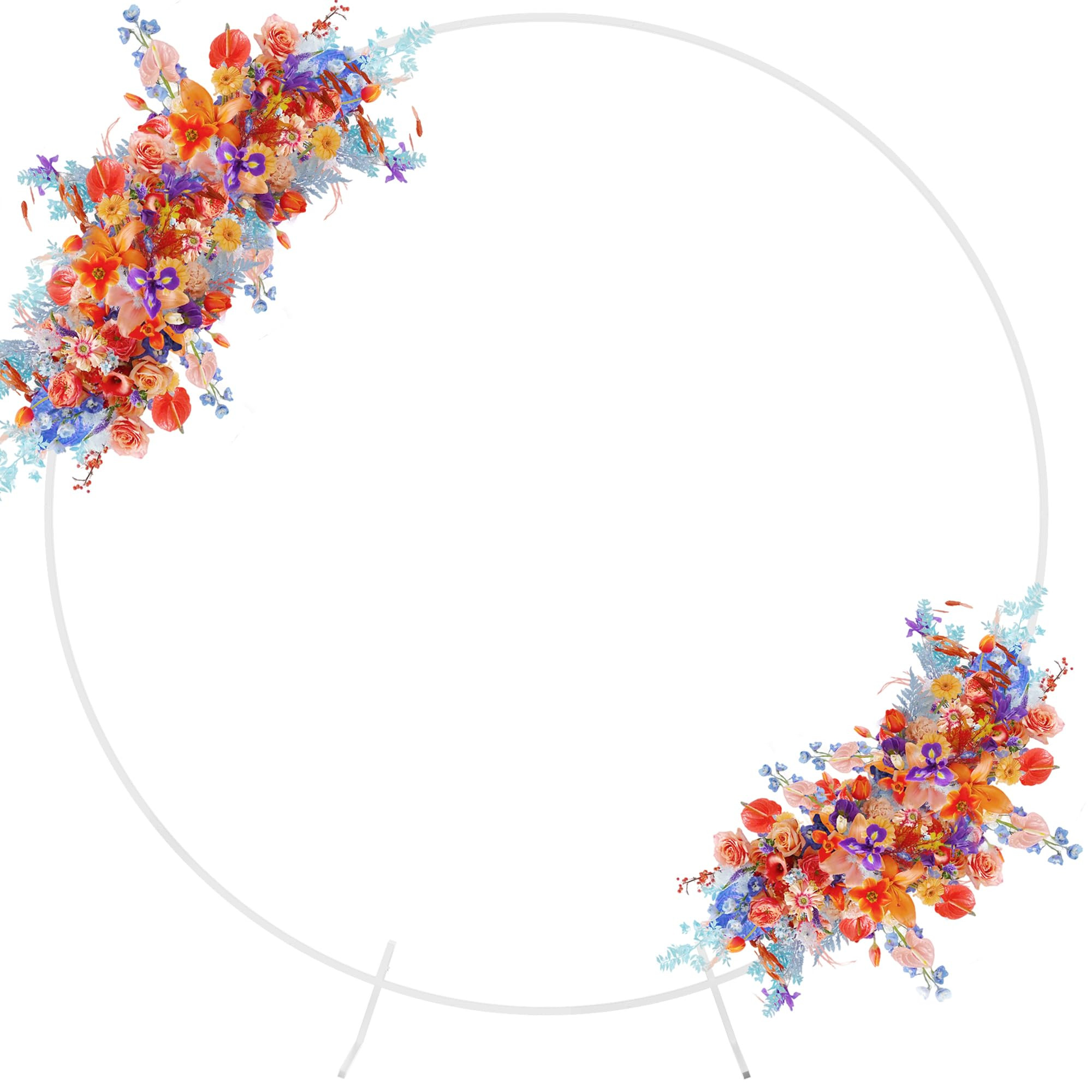 Fomcet 7.2FT Wedding Arch White Metal Round Backdrop Stand Circle Balloon Arch Frame for Ceremony... | Amazon (US)