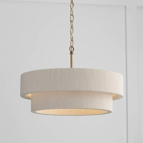 Capital Lighting Delaney 20" Wide 4-Light Fabric Drum Pendant | Lamps Plus
