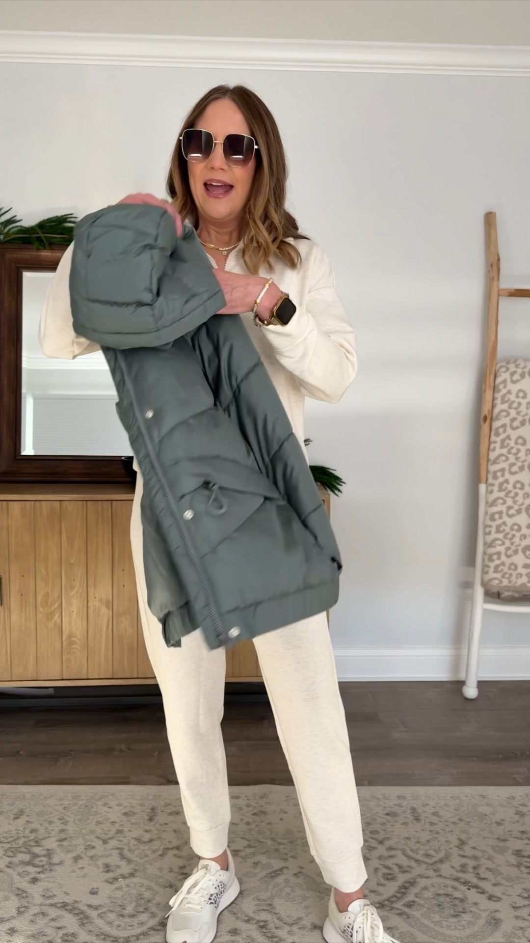 The perfect “it’s cold but I want to be cute” outfit solution! Type the word COLD in the comments and I’ll send you the 🔗s.

My love of this set is well-documented, it feels just like the luxury brand! And it pairs perfectly under these new designer inspired puffer vests. They’re a great athleisure piece and I’m super impressed with the quality. I LOVE both of these colors. I wear a small in the vest and a medium in the top and the bottoms.

Cold weather outfit, comfy and cute, over 40 outfit, winter casual outfit idea, mom ootd



#LTKSeasonal #LTKootd #LTKGiftGuide