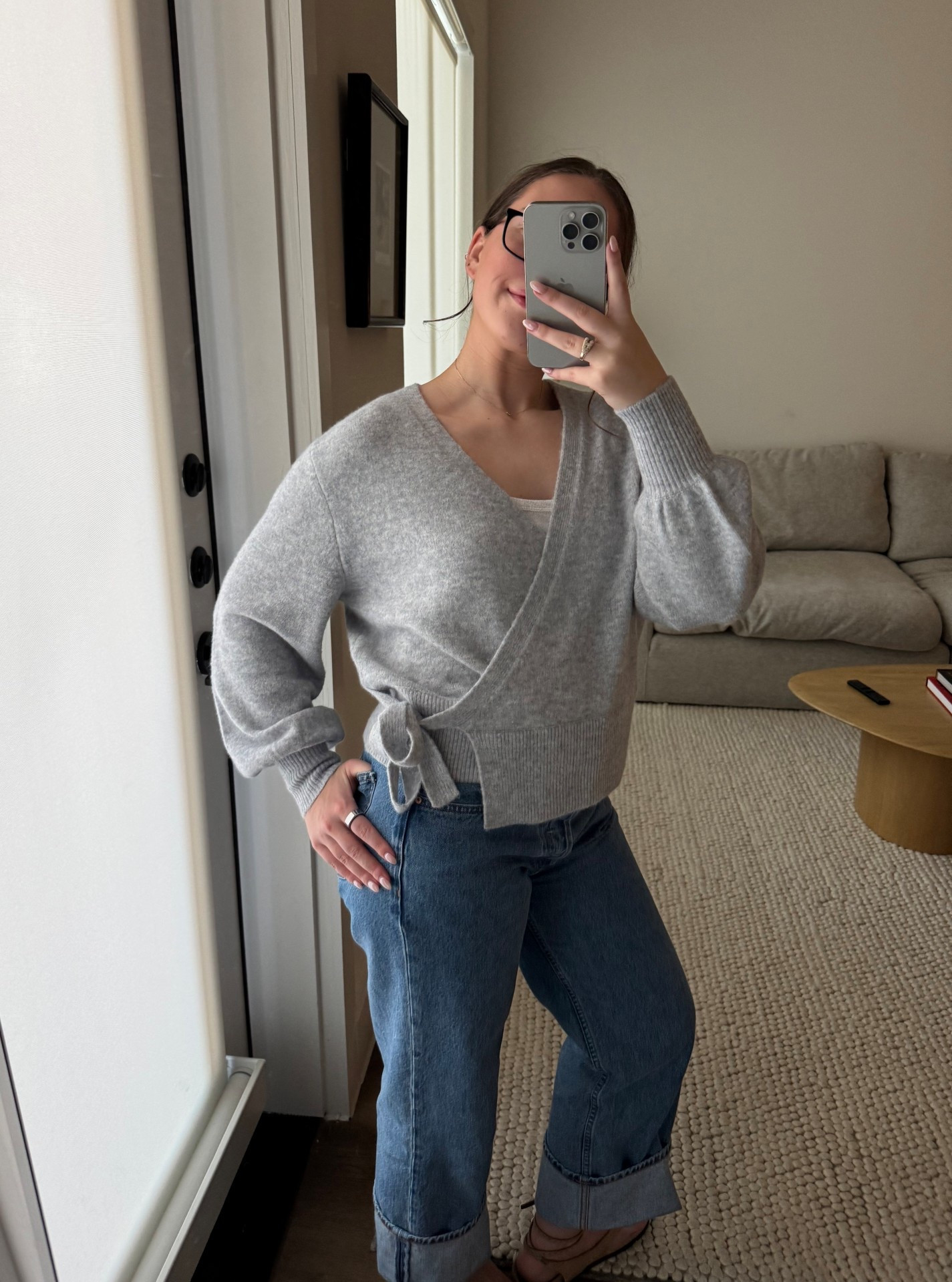 wearing M in sweater!! 