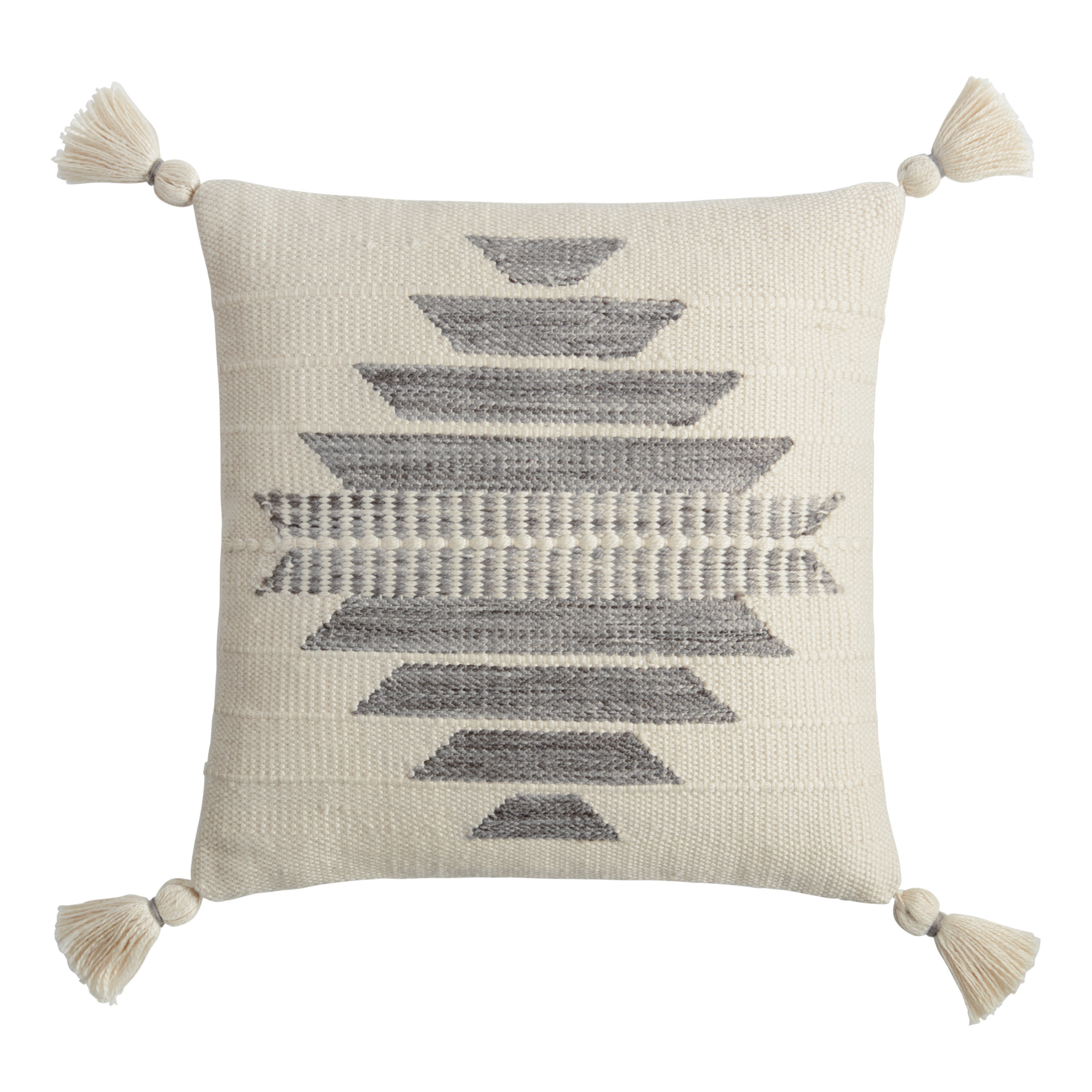 Stacked Geo Woven Indoor Outdoor Throw Pillow | World Market