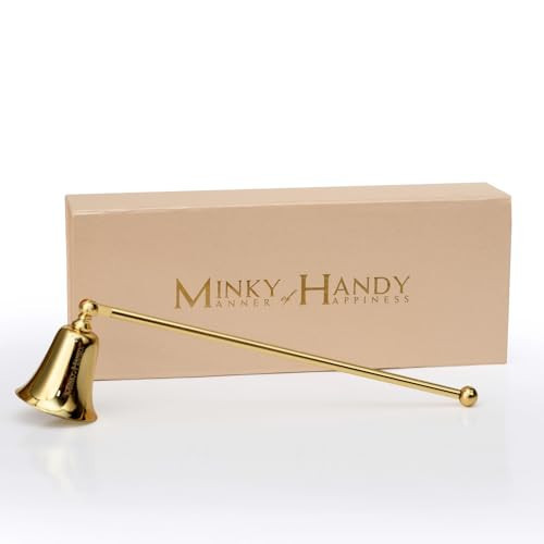 MINKY HANDY Candle Snuffer Accessory - Brass Design - Safely Extinguish Candle Flames - Home Decor and Gift for Candle Lover (Gold) | Amazon (US)