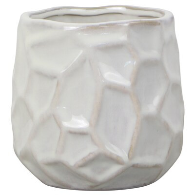 allen + roth 0.951-Quart White Ceramic Planter with Drainage Holes | Lowe's