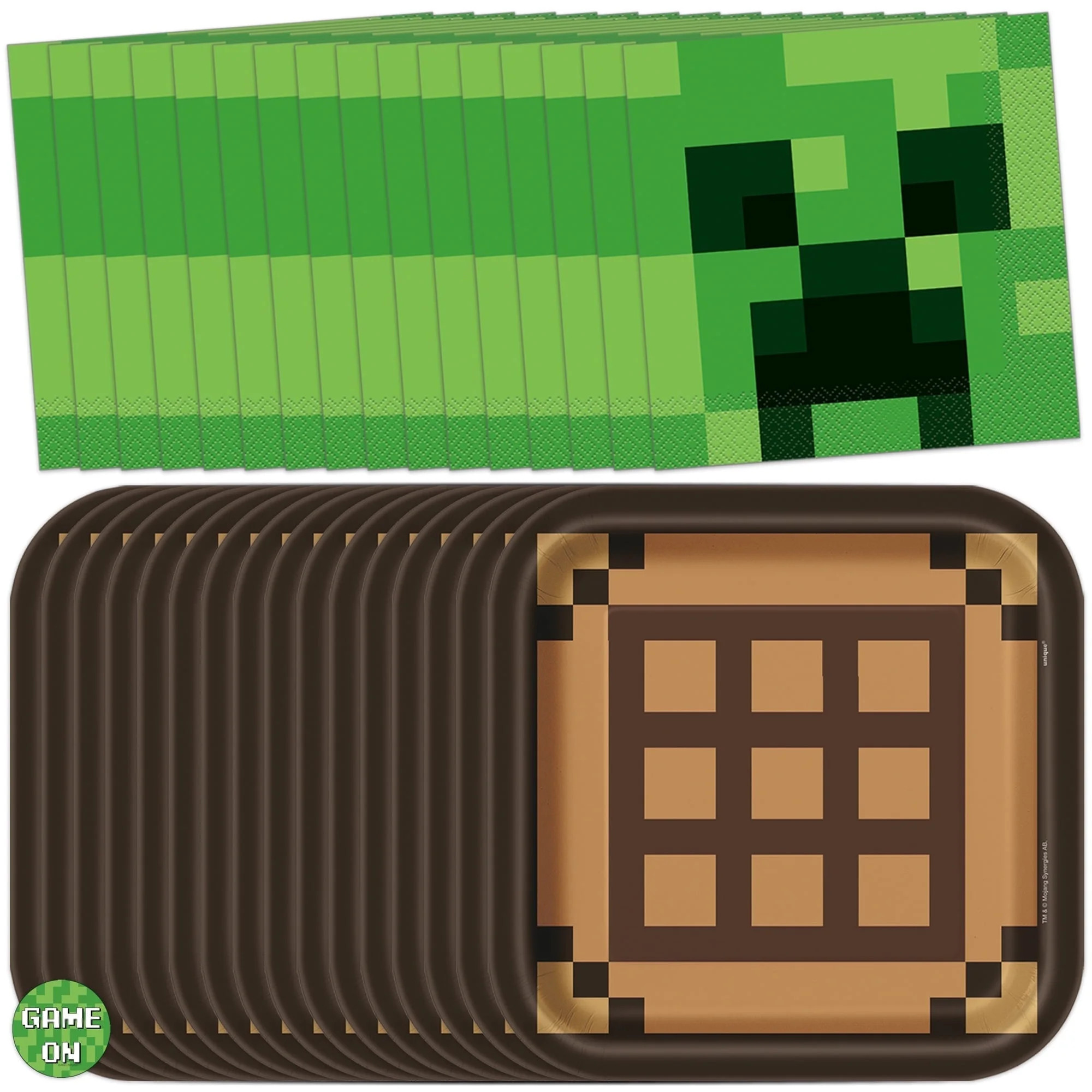 Minecraft Plates and Napkins - Minecraft Birthday Decorations for Party | Walmart (US)