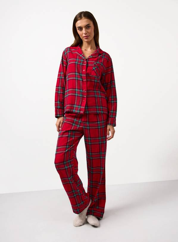 Matching Family Women's Christmas Red Check Traditional Pyjamas 20 | Tu Clothing