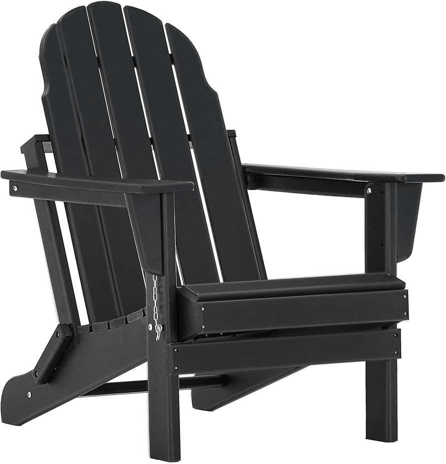 Restcozi Adirondack Chairs, HDPE All-Weather Adirondack Chair, Fire Pit Chairs (Folding, Black) | Amazon (US)