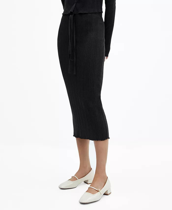 Women's Ribbed Midi Skirt | Macy's