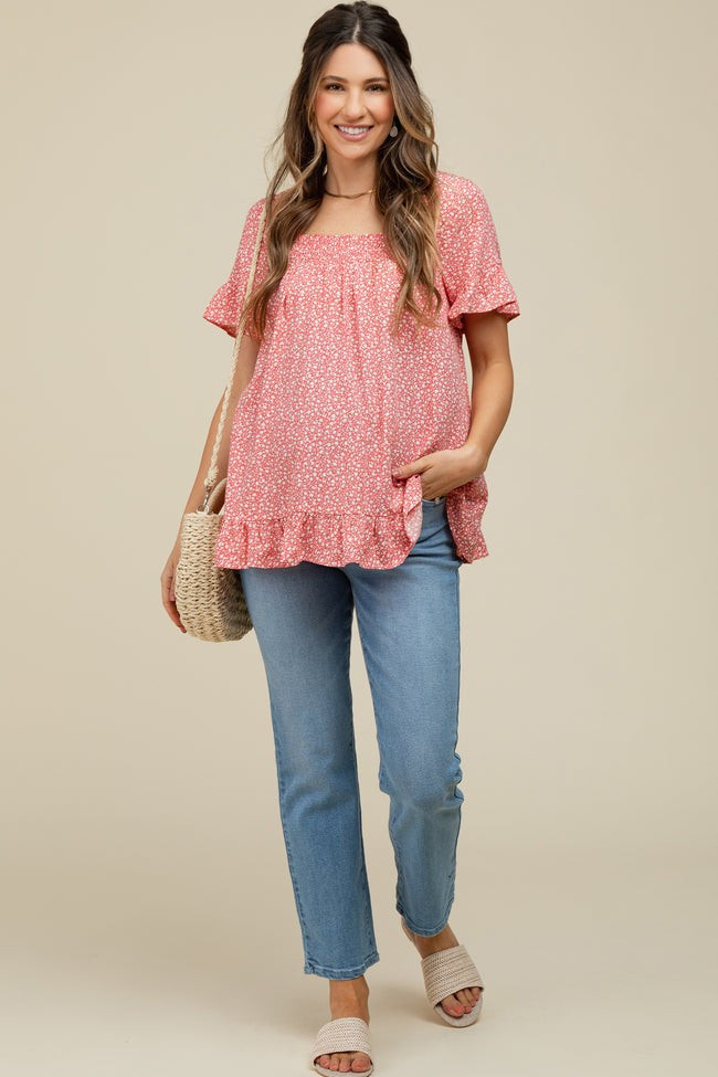 Light Blue Cropped Straight Leg Maternity Jeans | PinkBlush Maternity