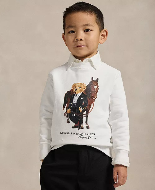 Polo Ralph Lauren Boys 2-7 Lunar New Year Polo Bear Crewneck Sweatshirt - Macy's | Macy's