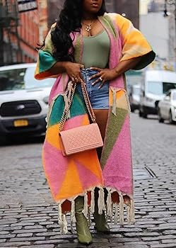 Cardigan Sweater for Women Color Block Chunky Cable Knit Coat Fall Long Cardigans Outerwear | Amazon (US)