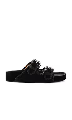 Isabel Marant Lennyo Slides in Black from Revolve.com | Revolve Clothing (Global)