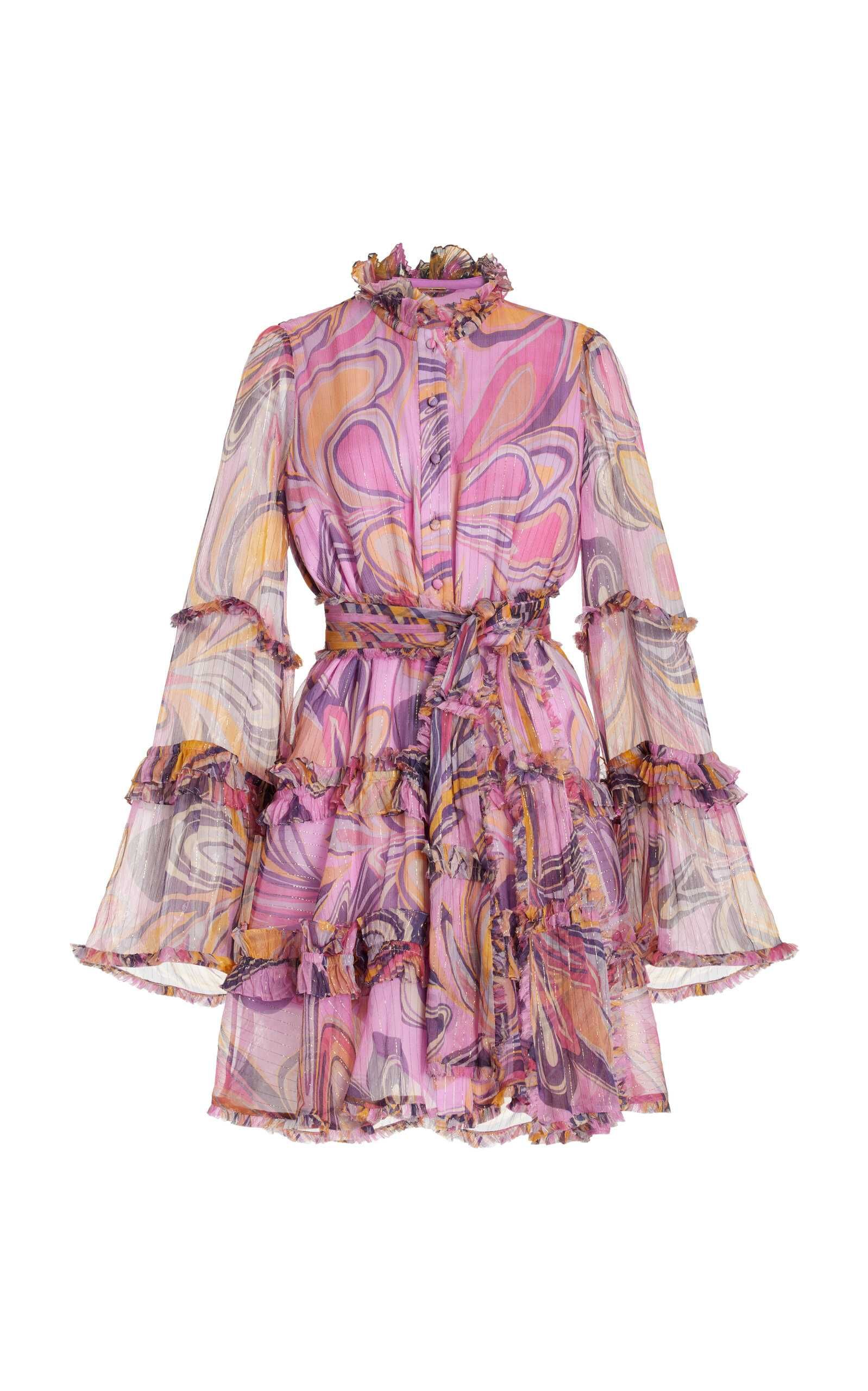 Paris Ruffled Silk-Blend Mini Dress | Moda Operandi (Global)