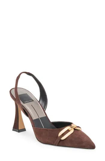 Dolce Vita Malik Slingback Pointed Toe Pump in Mahogany Suede at Nordstrom Rack, Size 8.5 | Nordstrom Rack