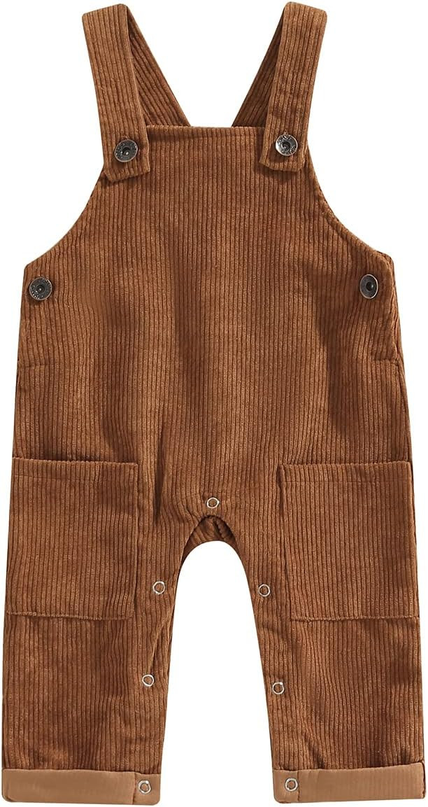 Toddler Baby Girl Boy Corduroy Overall Bib Pants Sleeveless Bodysuit Suspender Trousers Strap Jum... | Amazon (US)