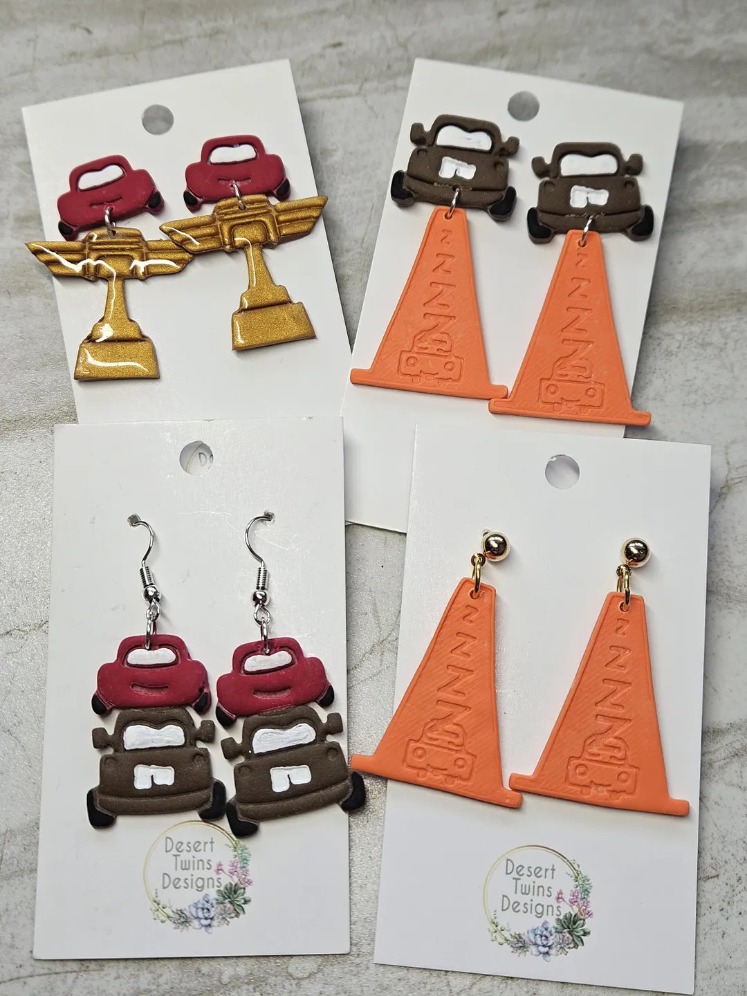 Cartoon Race Car Polymer Clay Earrings - Etsy | Etsy (Global)
