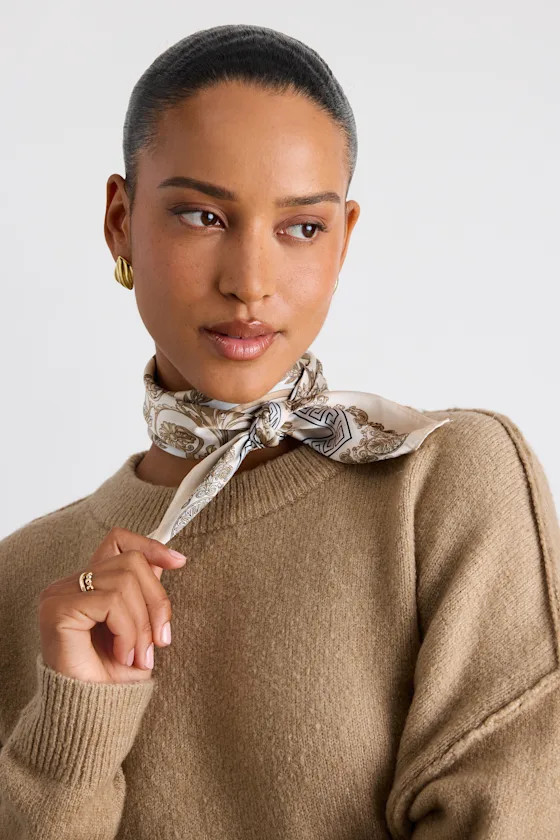 Shaley Multi Paisley and Cow Print Satin Scarf Set | Lulus