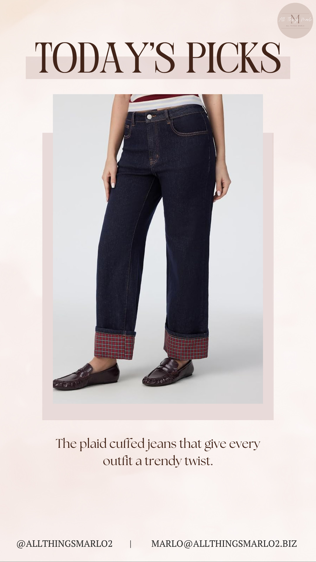 The plaid cuffed jeans that give every outfit a trendy twist. 

 #LTKSeasonal #LTKWorkwear #LTKTravel