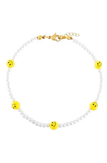 Imitation Pearl Smiley Beaded Bracelet | Nordstrom