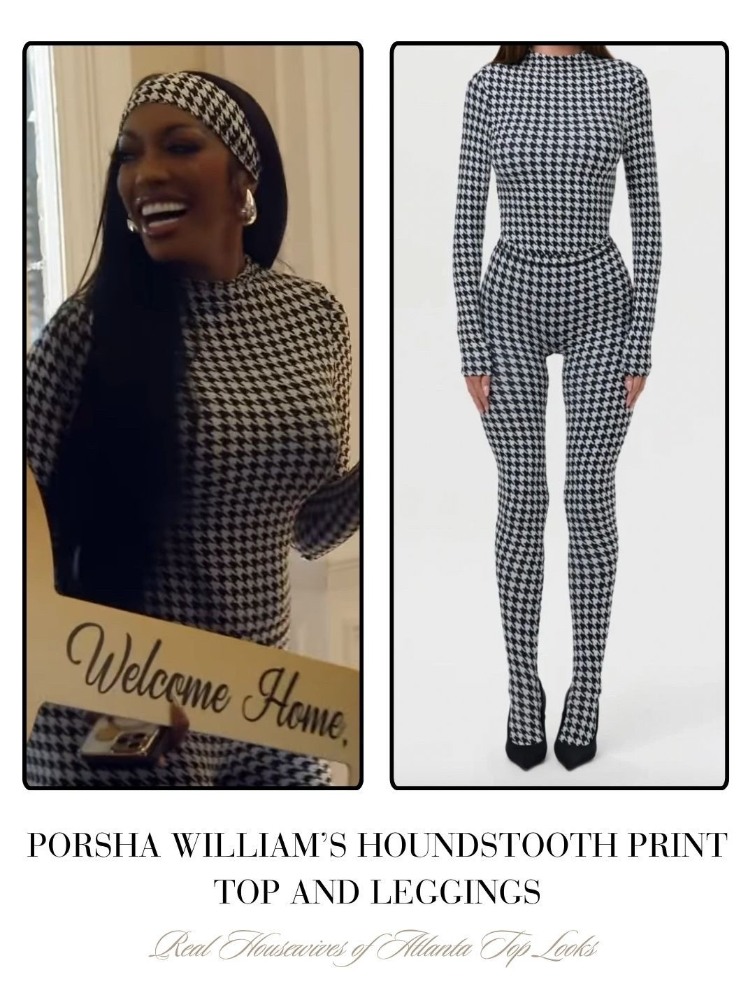 Porsha William’s Houndstooth Print Top and Leggings