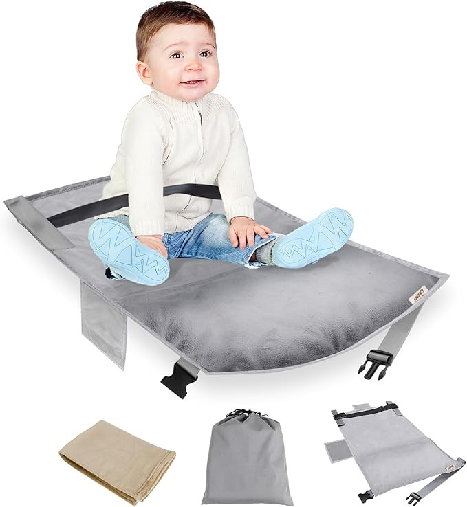 GNEGNI Airplane Seat Extender for Kids, PortableToddler Plane Travel Bed, Flights Footrest Hammoc... | Amazon (US)