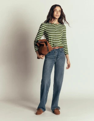 Boden Women's Iris Puff Sleeve Mariner in Green | Size 0 | Boden (US)