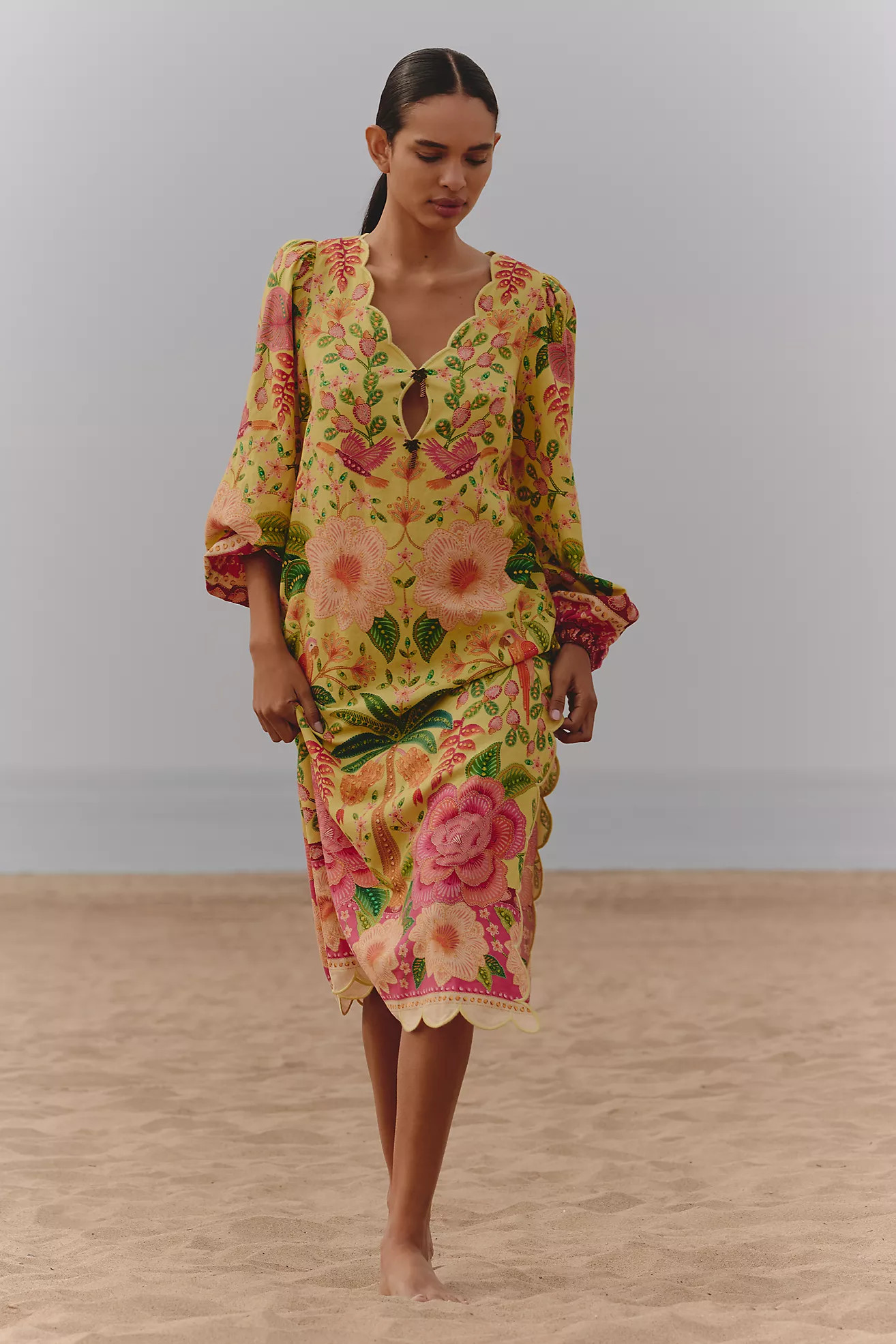 Farm Rio x Anthropologie Long-Sleeve Midi Dress | Anthropologie (US)