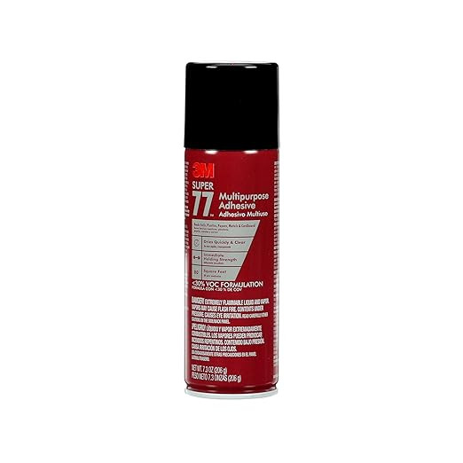 3M Super 77 Multipurpose Spray Adhesive, Low VOC, 7.3 oz., Meets California VOC requirements, Use... | Amazon (US)