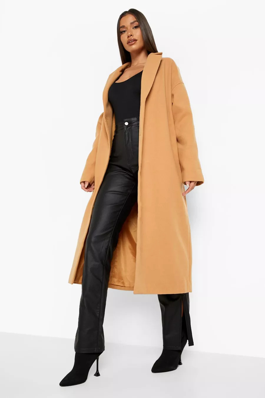Wool Look Oversized Coat | Boohoo.com (US & CA)