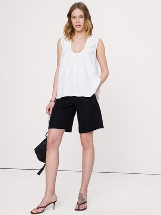 Viscose-Linen Scoop-Neck Tank | Banana Republic (US)