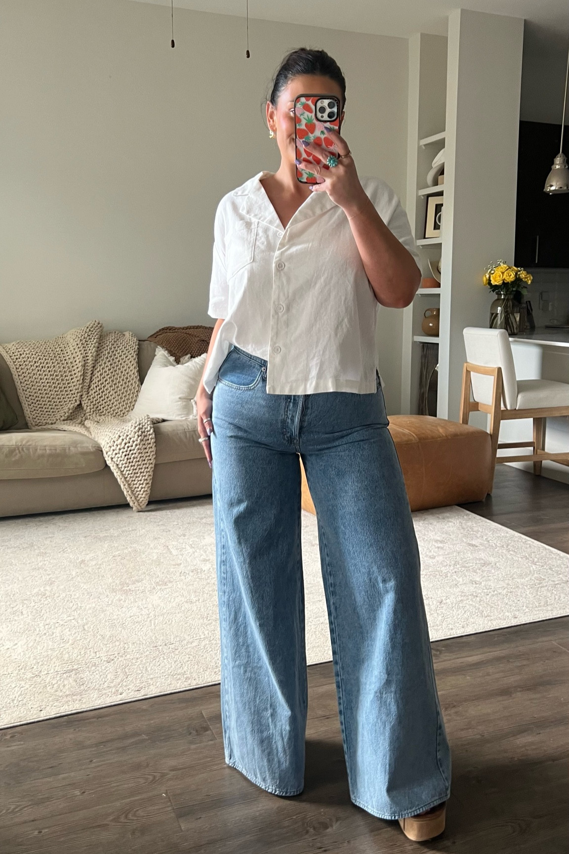 BEST JEANS I HAVE EVER PUT ON!! Wearing a size 10 and they are perfect. Wearing a large shirt! Such good quality linen! 

#LTKxTarget #LTKstyletip #LTKmidsize