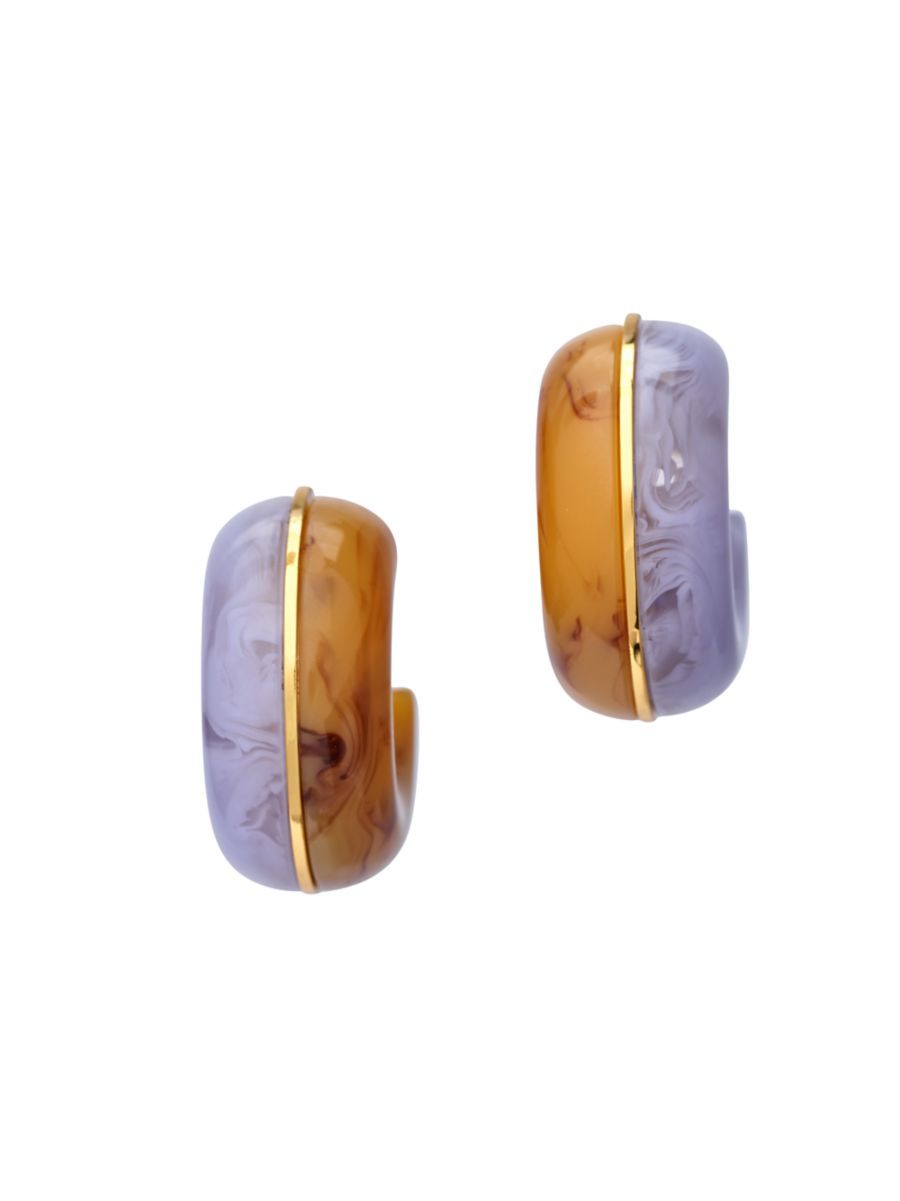Lizzie Fortunato The Great Escape Halo 24K Gold-Plate & Resin Hoops | Saks Fifth Avenue