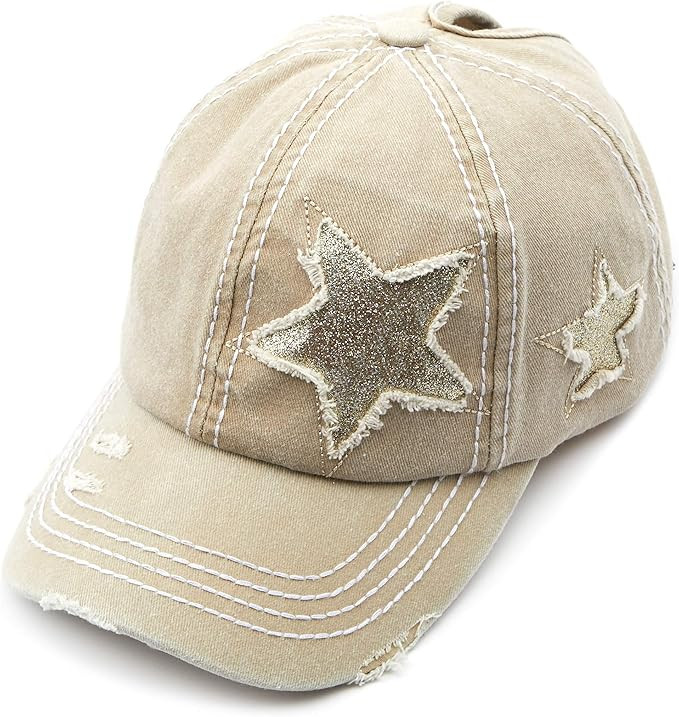 C.C Washed Distressed Cotton Denim Ponytail Hat Adjustable Baseball Cap (BT-12)(BT-13)(BT-14)(BT-... | Amazon (US)