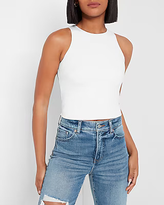 Body Contour High Neck Cropped Tank | Express