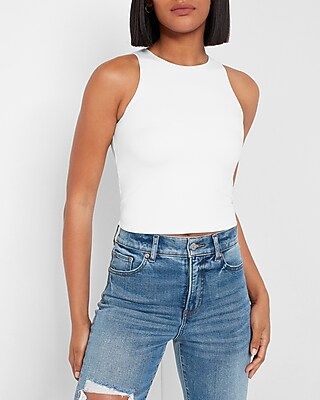 Body Contour High Neck Cropped Tank | Express