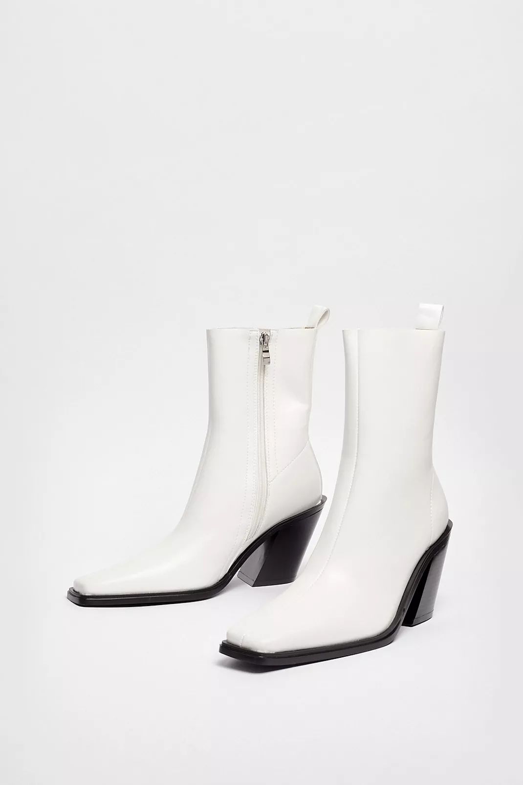Western Faux Leather High Ankle Boots | Nasty Gal (US)