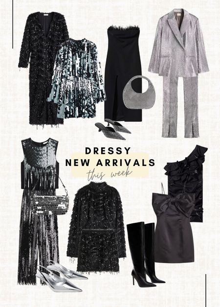 Sooo many new partywear, I had to make a new collage! I’ll be back to workwear and casual chic clothing soon. I ordered the sequined dress, the silver suit and one of the black dresses. Can you guess which one? Read the size guide/size reviews to pick the right size.

Leave a 🖤 if you want to see more party wear new arrivals like this

#sequin dress #party dress #partywear #cocktail dress #holiday dress #sequinned dress #silver suit #rhinestone bag 

#LTKHoliday #LTKstyletip #LTKSeasonal