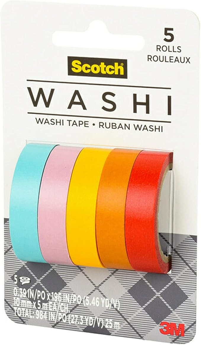 Scotch Washi Tape, Summer Design, 5 Rolls, Great for Bullet Journaling, Scrapbooking and DIY Déc... | Amazon (US)