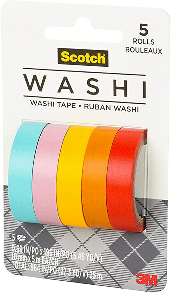 Scotch Washi Tape, Summer Design, 5 Rolls, Great for Bullet Journaling, Scrapbooking and DIY Déc... | Amazon (US)