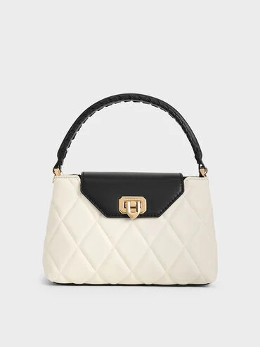 Multicoloured Arwen Quilted Braided-Strap Top Handle Bag | CHARLES & KEITH UK | Charles & Keith UK